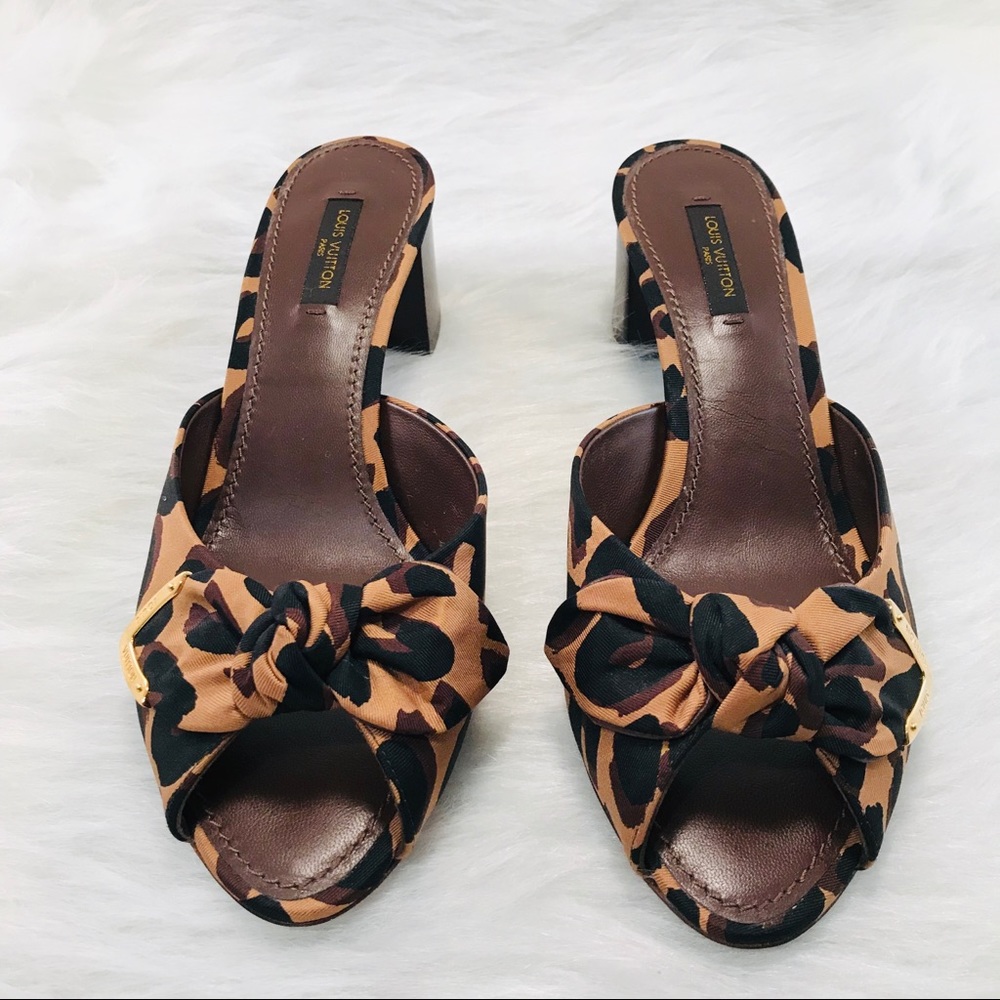LOUIS VUITTON Stephen Sprouse Leopard Print Mules - Picture 2 of 8